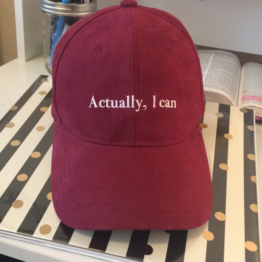 Burgundy “Actually, I can” Baseball Cap
